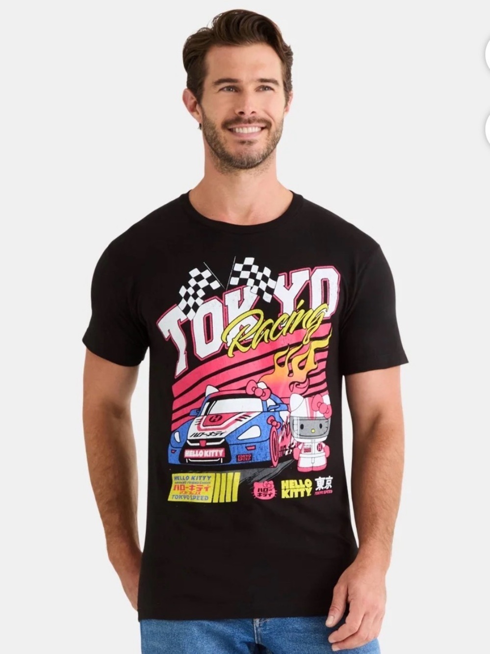 NWT Hello Kitty x Bioworld men’s Hello Kitty Tokyo Racing tee sz XL - Picture 5 of 6